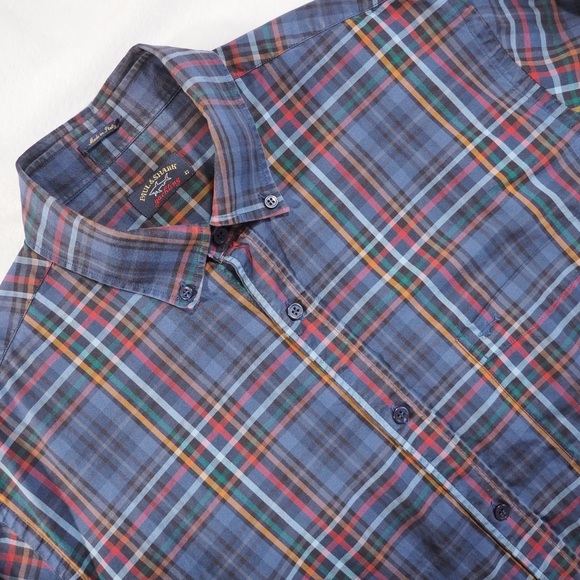 Paul & Shark Other - Paul & Shark Sz 42 Blue Multi-Color Plaid Button-Down Shirt